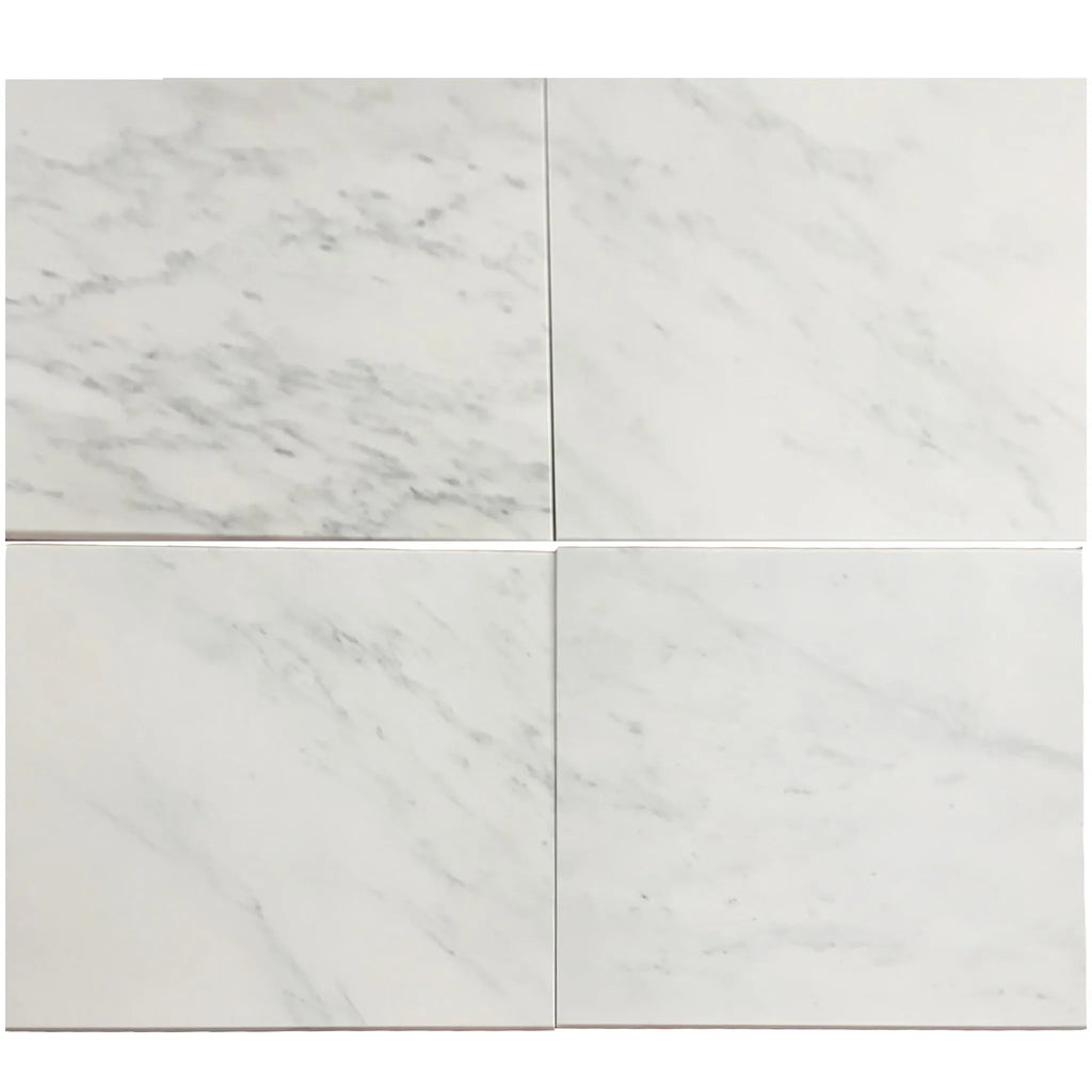 Carrara marble tiles in Oriental White / Asian Statuary 1/2X12 Pencil Liner finish