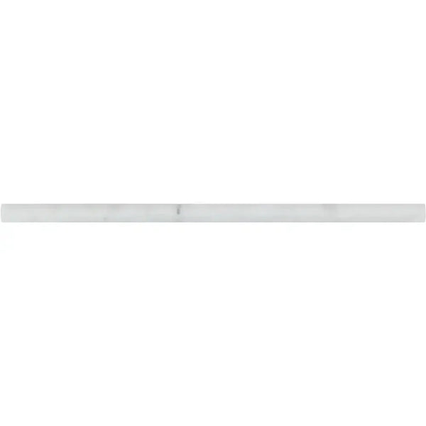 Rectangular white marble tile in Oriental White Asian Statuary Pencil Liner design