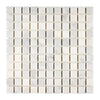 White marble mosaic tile sheet from Oriental White Asian Statuary collection