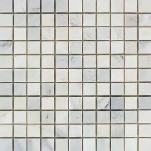 Oriental White Asian Statuary 1x1 Marble Mosaic Polished or Honed White Marble Tile