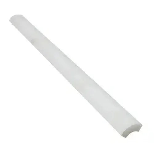 White rounded edge trim from Oriental White Asian Statuary 1X12 Quarter-Round Trim Polished