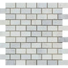 White marble brick mosaic tile from Oriental White Asian Statuary collection