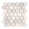 White marble hexagon tile mosaic from Oriental White Asian Statuary collection