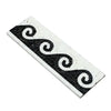 Black and white mosaic tile border for Oriental White Asian Statuary Wave Border