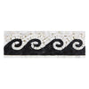 Black and white mosaic wave border for Oriental White Asian Statuary tile collection