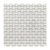 White textured mosaic tile from Oriental White Asian Statuary 3-D marble collection