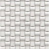 White curved square tile pattern in Oriental White Asian Statuary marble mosaic