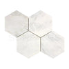 White marble hexagon tiles from Oriental White Asian Statuary 6-inch mosaic collection