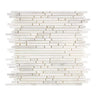 White marble mosaic tile from Oriental White Asian Statuary Bamboo Sticks collection