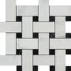 Woven marble and black tile mosaic from Oriental White Asian Statuary collection