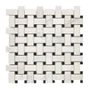 Woven white and black marble tile from Oriental White Asian Statuary Basketweave