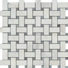 Woven white marble mosaic tile from Oriental White Asian Statuary collection