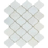 White Arabesque tile mosaic on Oriental White marble lantern, polished or honed finish