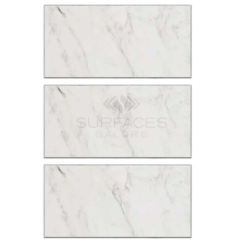 Rectangular marble tiles of Oriental White Asian Statuary 12X24 polished or honed finish