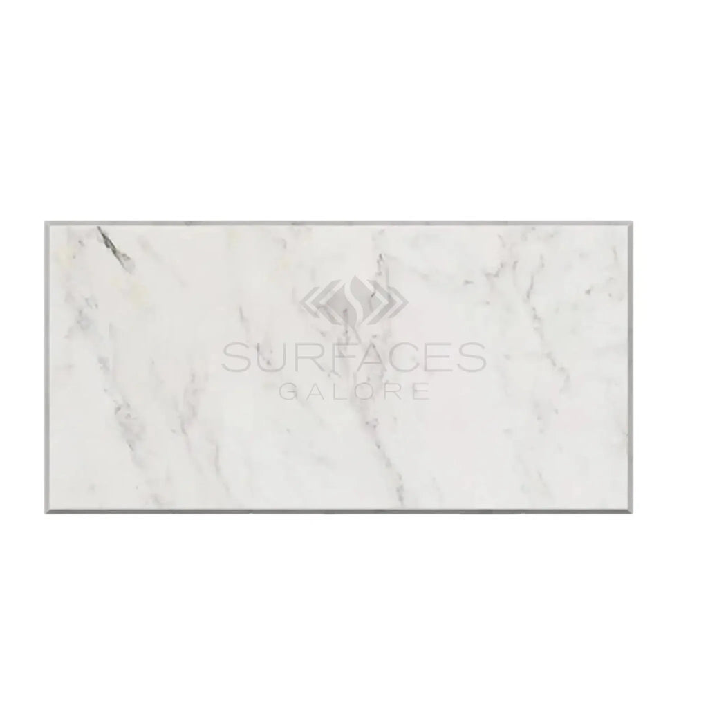 Rectangular marble slab of Oriental White Asian Statuary 12X24 Polished or Honed