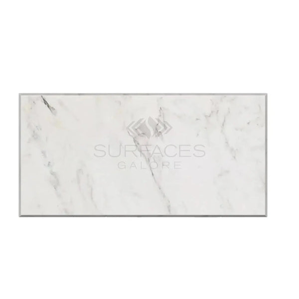 Rectangular marble slab of Oriental White Asian Statuary 12X24 polished or honed finish