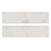 Two rectangular marble tiles of Oriental White Asian Statuary Marble 2X8