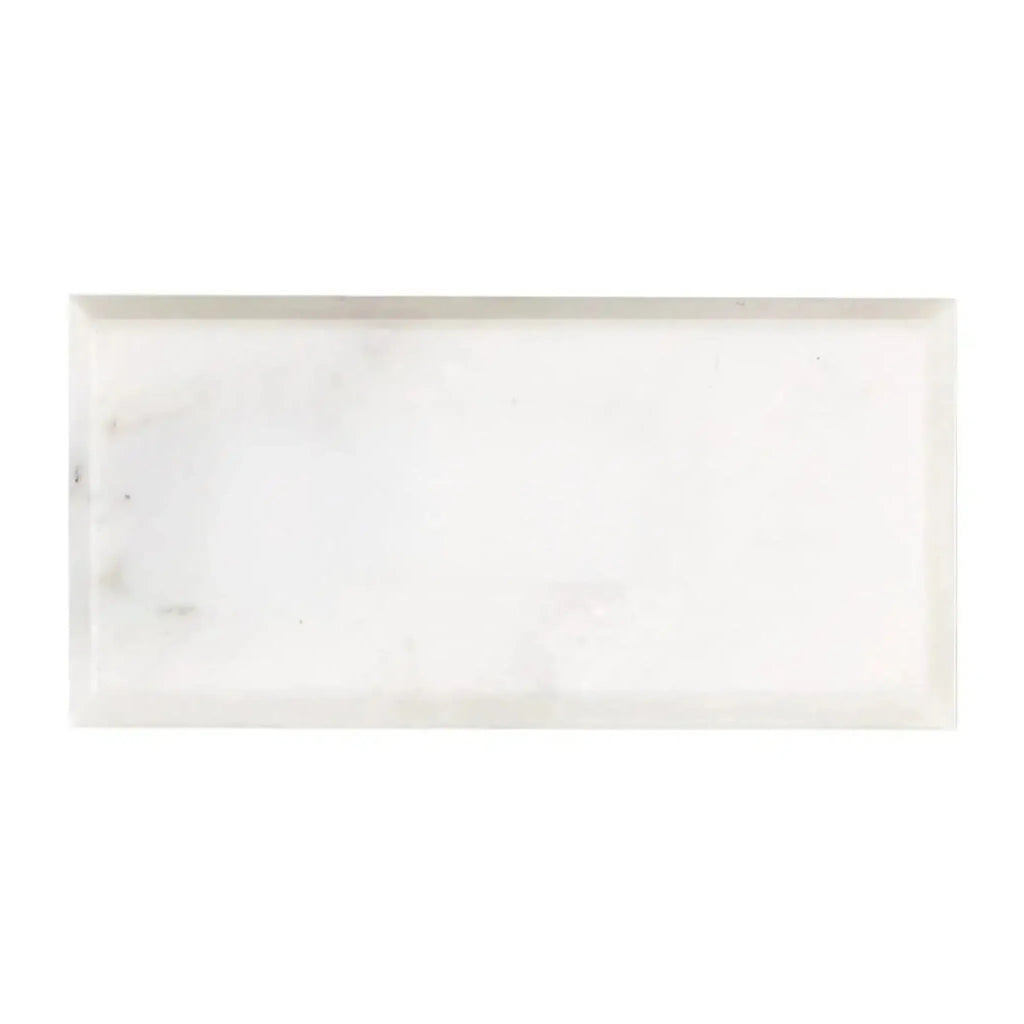 Rectangular white marble tray from Oriental White Asian Statuary collection