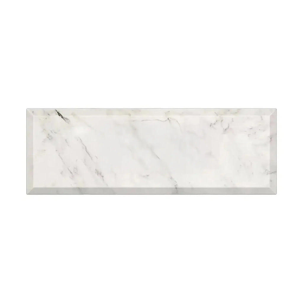 Rectangular marble tray in Oriental White Asian Statuary Marble with polished finish