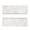 Two rectangular tiles in Oriental White and Asian Statuary Marble with a polished finish