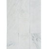 White marble tile arrangement of Oriental White Asian Statuary Marble 4X12 polished finish