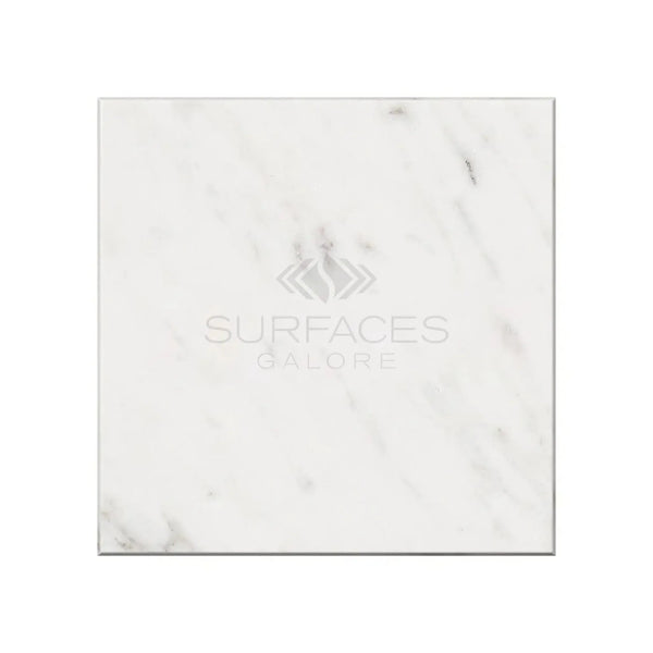 Square marble slab of Oriental White / Asian Statuary Marble polished or honed