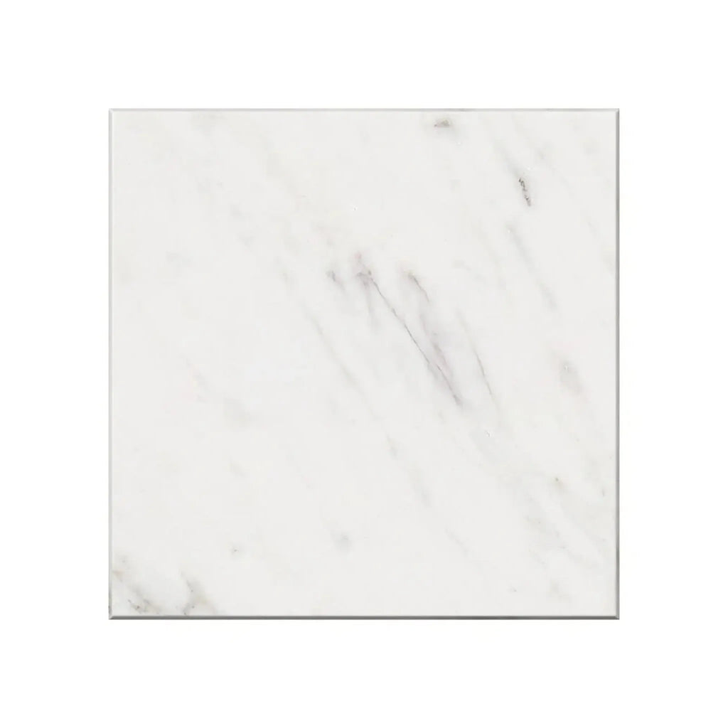 Square Oriental White Asian Statuary Marble 4X4 Tile, Polished or Honed Finish