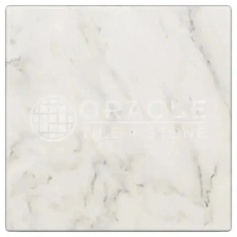 Square marble tile in Oriental White Asian Statuary Marble 4X4 Tumbled design