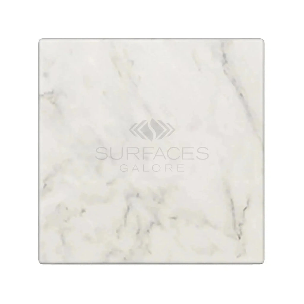 Square marble slab of Oriental White Asian Statuary Marble 4X4 Tumbled design