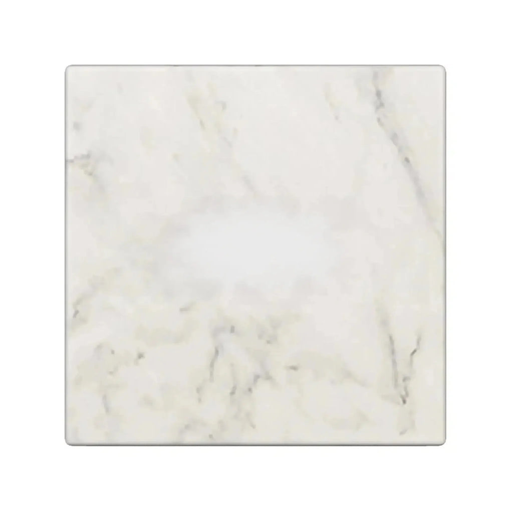 Square marble tabletop of Oriental White Asian Statuary Marble Tumbled 4X4