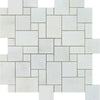 White marble mosaic tile pattern in Oriental White Asian Statuary design