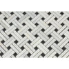 Interlocking white and black tile pattern in Oriental White Asian Statuary Stanza Mosaic