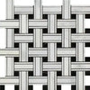 Woven black and white tile pattern of Oriental White Asian Statuary marble mosaic