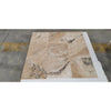 Beige and brown marble tile arrangement for Philadelphia Travertine 1/2X12 Pencil Liner