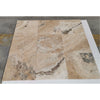 Travertine tile arrangement featuring Philadelphia Travertine 18X18 Filled and Honed