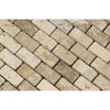 Rectangular travertine tile pattern of Philadelphia Travertine 1X2 Brick Mosaic Tumbled