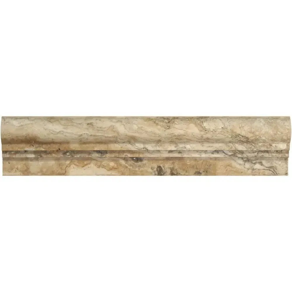 Travertine marble decorative border for Philadelphia Travertine Double-Step Chair Rail Trim