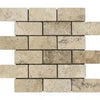 Philadelphia Travertine 2X4 Brick Mosaic Tumbled showcasing elegant travertine brick tiles