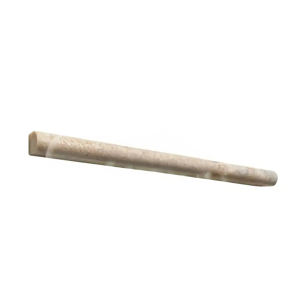 Beige marble pencil trim for Philadelphia Travertine 3/4X12 Bullnose Liner Honed