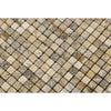 Philadelphia Travertine 5/8X5/8 Mosaic Tumbled stone tile in a decorative arrangement