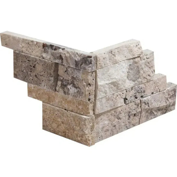 Corner travertine stone veneer Philadelphia Travertine Ledger-Panel Z Split-Panel