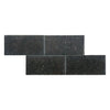 Dark textured brick tiles in Pierre Bleue 12X24 Brushed Marble product display