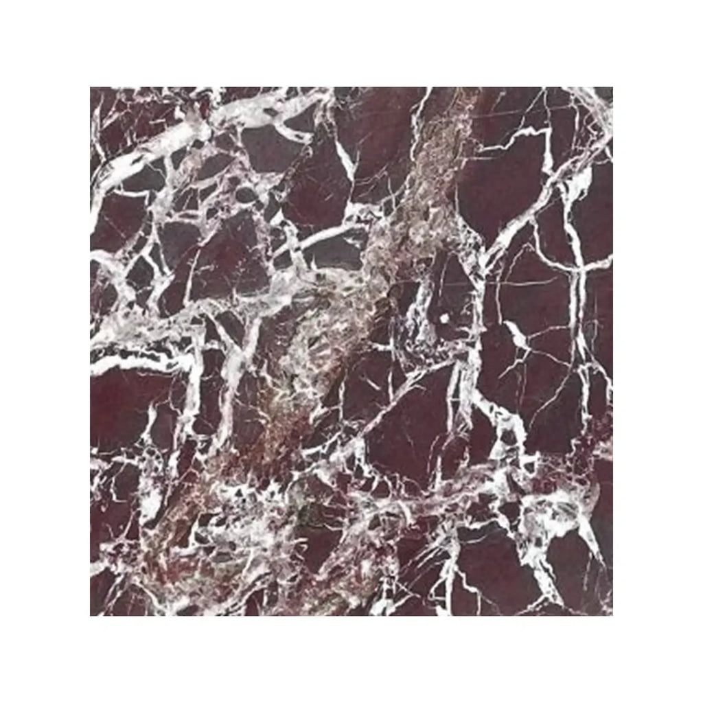 Dark red Rosso Levanto Marble 12x12 polished square with white veining