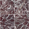 Maroon marble tile pattern of Rosso Levanto Marble 12X12 Polished for elegant decor