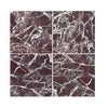 Four Red Marble Tiles of Rosso Levanto Marble 12X12 Polished for luxurious interiors