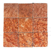 Nine Red-Brown Marble Tiles from Rosso Verona Rosso Asiago Collection 6X6 Tumbled Tile