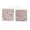 Two square textured stones of Rosso Verona Red Marble 6X6 Tumbled Tile