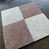 Four square Rosso Verona Marble 12X12 Tumbled tiles arranged together