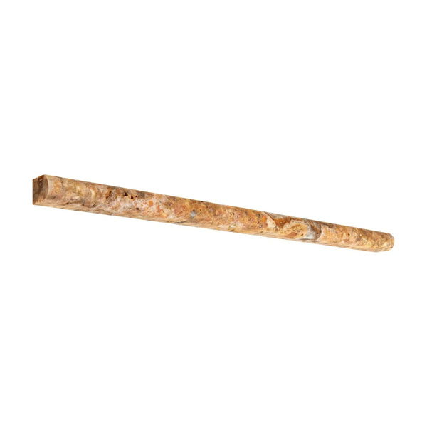 Textured cylindrical stone-like rod from Scabos Travertine 1/2X12 Pencil Liner Honed