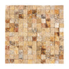 Scabos Travertine 1X1 Mosaic Split-Faced Square Tile Pattern for Elegant Interiors